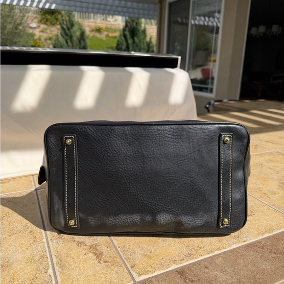 RARE Dooney & Bourke BLACK Florentine Vacchetta Leather Domed Satchel HANDBAG - Picture 8 of 11